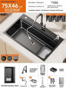 JIAYUN | Single Basin SUS304 Stainless Steel Kitchen Sink