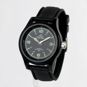 UniSilver TIME MENS/ Medium/ Surge Crovia Rook/ Analog/ Luminous Hands and Indices/ Light Green/ Black Stitched Ruuber (Leather Like)/ KW5259-1001 Watch