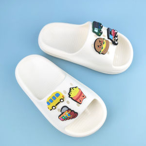 Cartoon Train Bus Truck Childrens Slippers Summer Beach Shoes EVA Material Comfortable Flat Heel Indoor Outdoor Kids Sandals
