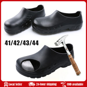 Men Safety Shoes With Steel Cap Toe Chef Shoes Supper Anti-Skid Industrial Protection Working Shoes Garden Clogs Restaurant