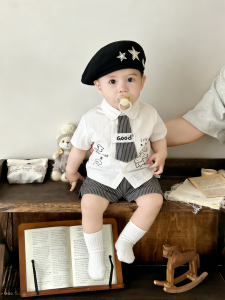 Short Sleeve Cartoon Shirt and Shorts Set For Boy Summer