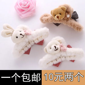 กิ๊บติดผมรูปหัวใจสัตว์ทะเลฉลามขนาดใหญ่สไตล์เกาหลี กิ๊บติดผมขนนุ่มสำหรับฤดูใบไม้ร่วงและฤดูหนาว กิ๊บติดผมแบบหนาสำหรับผู้หญิง