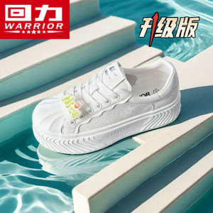 Warrior Thick Bottom Casual Sneakers Black Versatile Sporty White Shoes Comfortable Synthetic Leather mid Heel Rubber Sole