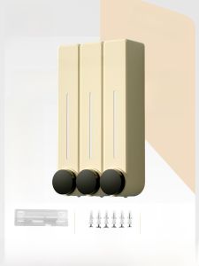 Hotel Bath Soap Dispenser Wall Mounted Shower Gel Bottle Hair Shampoo Bathroom Press Type Plastic Storage Box for Home Decoration