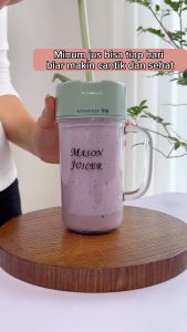 Blender Portabel Cangkir Jus Isi Ulang USB 6 Pisau Blender Buah Cangkir Jerami Smoothie Pengaduk Elektrik