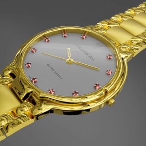 CHARLIE JILL 0136-M JAM TANGAN CASUAL PRIA RANTAI STAINLESS STEEL WATER RESISTANT FREE BOX