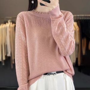 WANGGONGZHU | Elegant Lace Collar Knitted Base Shirt Womens Autumn Winter Inner Wear Fashionable Plus Size Overhead Sweater Princess Style