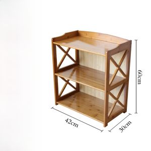Modern Simple Bamboo Bookshelf Office Floor Standing Storage Rack Multi-Layer Solid Wood Combination Display Shelf