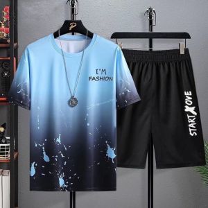 Men T Shirts 2022 Printed Casual Harajuku Shirts O Neck Short Sleeve Tees Summer Splash Ink design Man Shirt Tops Clothes M-5XL