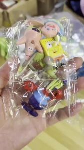 Bandai | Bộ 6 Nhân Vật Hoạt Hình SpongeBob SquarePants - Bob Patrick Star Crab Boss - Búp Bê Vinyl Anime Dành Cho Trẻ Em