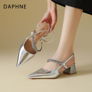 Daphne | Giày Cao Gót Hở Mũi Đính Kim Sa Vintage