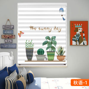 Bathroom Kitchen Study Room Waterproof No-Drill Curtain Soft Roller Blind Electric Manual Light Blocking Pull Curtain