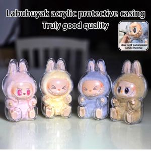 Labubu V2 Protective Acrylic Case Transparent Portable Cable Organizer Box Thickened Doll Bag