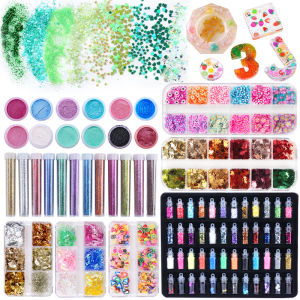 DIY Sequins Polymer Clay Flakes Filler Epoxy Resin Glitter Powder Nail Filling Material For Jewelry Making Resin Accessories