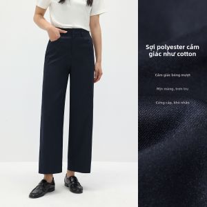 Eifini | Quần Tây Nữ Ống Suông Dài Cổ Chân Chất Liệu Cotton