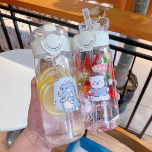 400ml Mini Kawaii Water Bottle Environmentally sealed childrens water bottle with cap and straw travel water bottle HGA2634