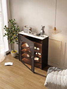 Stone Plate Sideboard Cabinet French Style Fireplace Curio Cabinet Modern Simple Home Wall-Side Accessible Luxury Solid Wood Storage Cabinet