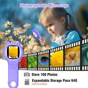Pocket Microscope Kids 500X Science Toy With Photo And Video Function Mini Handheld Microscope Outdoor Children Educational Toy