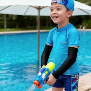 1 Đôi Tay Áo Chống Nắng UV Cho Trẻ Em Thoáng Khí Co Giãn Tác Dụng Làm Mát Chống Nóng Dùng Cho Hoạt Động Thể Thao Ngoài Trời Chất Liệu TPU Nylon