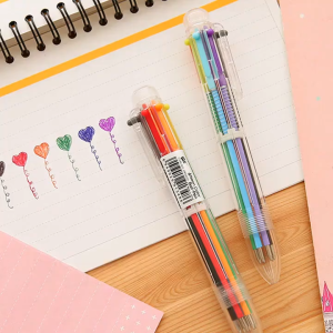 Multi Colored Pen 0.5mm 6-Color Ballpoint Pen 6-in-1 Ball Pen For Students