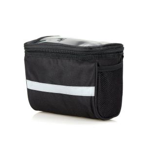 Bicycle Front Handlebar Bag Multifunction Large-capacity Waterproof Outdoor Cycling Phone Mount Bags Reflective Strip Zipper Bag