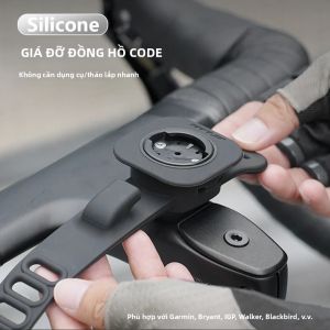Silicon Chống Trơn Trượt Xe Đạp Máy Tính Gắn Chân Đế Xe Đạp Đường Bộ MtB Nối Dài Giá Đỡ Dành Cho Garmin Bryton WAHOO XOSS Hợp Kim Nhẹ