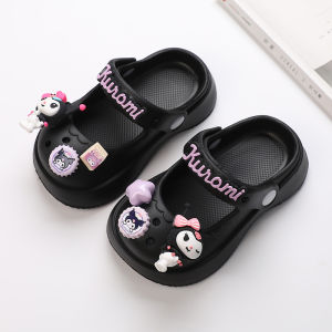 Xăng Đan Trẻ Em Nữ Kuromi Có Lỗ Mùa Hè Mới Chống Trơn Trượt Trung Lớn Trẻ Em Giày Đi Biển Che Đầu Dép Đi Trong Nhà