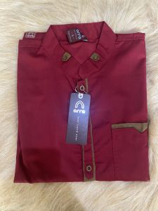 Baju Kemeja Kurta Muslim Pakistan Elegan Cowok Dewasa Koko Sulaiman Maroon