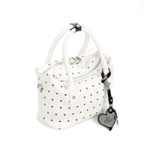 JANDRESS | White Heart Dots Original Bag with Pendant