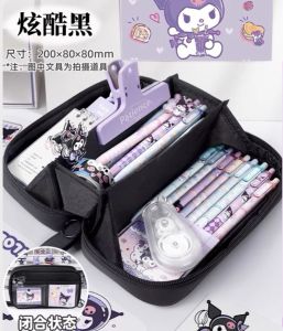 Túi Đựng Bút Chì Trong Suốt Cao Cấp Hai Lớp Hình Núi Lửa Dung Tích Lớn Túi Đựng Bút Chì Đơn Giản Cho Học Sinh Tiểu Học Và Trung Học