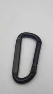 2 pcs Black Spring Hook Carabiners Heavy Duty Hammock Steel Buckle No. 8 D-shaped
