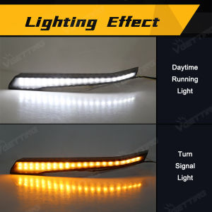 Car Front Center Bumper Grille DRL Light For Subaru Crosstrek 2023 2024 2025 White Daytime Running Light Yellow Turn Signal Lamp