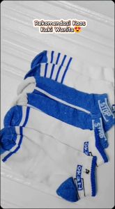 MP 5 pcs Random KS101 Kaos Kaki Wanita Biru Putih Kaos Kaki Fashion Korean
