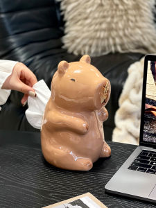 Capibara New Ceramic Decorative Napkin Holder Living Room High End Drawer Home Use Dining Table Tea Table Desktop Ornaments