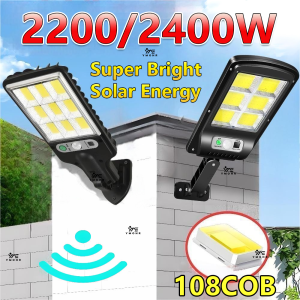 2200W/2400W Outside Solar Lamp High Power Garden Lights Outdoor Motion Sensor Solar LED Lights for Home Yard Balcony Decorations