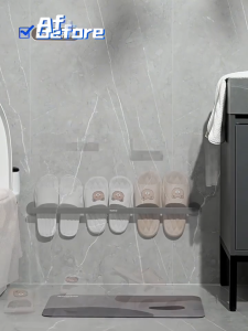 Ecoco Aluminum Slipper Hanging Rack Wall-mounted Shoe Rack Organizer Waterproof Detachable 3 Length