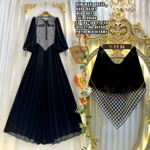 SHR!!!!!!NEW maxi dress houndstooth lancip