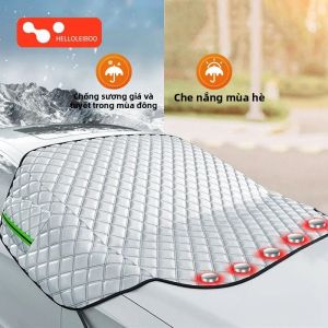 Tấm Che Nắng Kính Chắn Gió Ô Tô LEIBOO Chống Thấm Nước Từ Tính Bảo Vệ Kính Chắn Gió Phía Trước Chắn Tuyết Chất Liệu PEVA Dày Phủ Nhôm