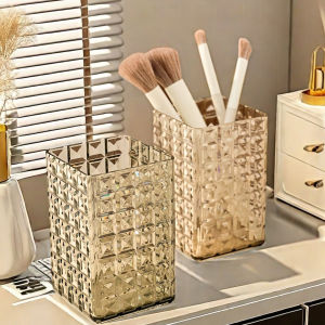 WORTHBUY | WORTHBUY Clear Plastic Makeup Brush Holder Organizer Cosmetic Display Rack Countertop Storage Organization For Bathroom Bedroom
