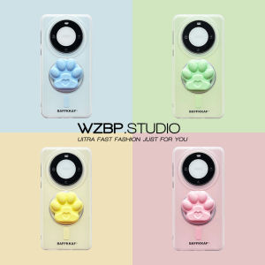 Huawei Mate70Pro+ Phone Case P60 New Model Pura70/80 Cat Claw Magnetic Stand Mate50/40 Couple Macaron Pure Color Mate60Pro+ Full Cover Silicone Anti-Fall Women