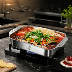 Jiaxun | Stainless Steel 316 Long Square Deep Fish Roasting Tray for Home and Business Use