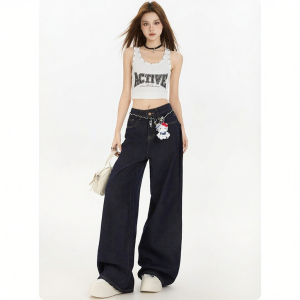 MZVZ | Quần Jeans Denimamerican Retro Dáng Rộng