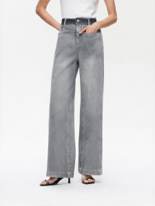 Vero Moda | Quần Jeans Cao Cổ Rộng Chân Phong Cách Retro Mới Thu