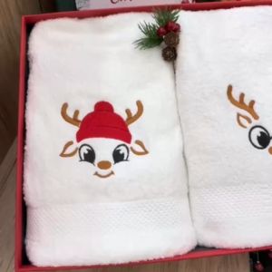 🎄🎄🎄Christmas Bath and Hand Towel Gift Set | Free Add Name | Christmas Box | 精致圣诞毛巾礼盒