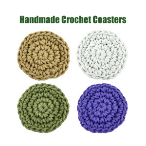 Handmade Cotton Crochet Round Coasters Boho Woven Cup Mats for Drinks Table Decor