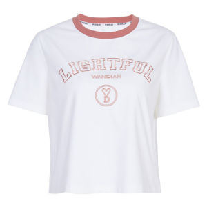 เสมecurity Stitching แขนสั้น สีขาว เอฟเฟกอลู่ๆสายหลุน กางเก็นเอวเข้าหล่กระดิงช่วบคอจีน ทรงพอดีตัว S-curve