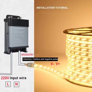 Switch Transformer Rainproof AC180V-260V To DC 5V/12V/24V/36V/48V Power Supply Outdoor Adapter 350W 400W 600W SMPS With Filter