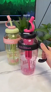 Cindychen888    1300ML Macaron plastic Tumble With Straw Large Capacity Water cup Portable Drink Cup