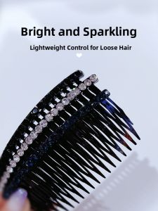 Elegant Lightweight Czech Crystal Hair Comb Stylish Hair Accessory for Frizz Control Secure Back of Head Hair Clip