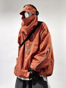 American Hip Hop Street Style Loose Casual Hooded Windproof Jacket